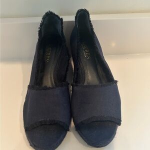 Ralph Lauren Women's Navy Peep-Toe Shoes